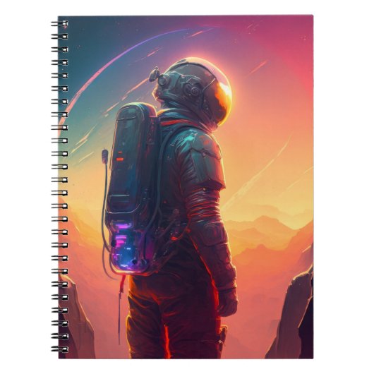 Astronaut World Discovery Schilderij Menselijk Uni Notitieboek (Voorkant)