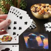 Astronaut World Discovery Schilderij Menselijk Uni Pokerkaarten (Insitu)