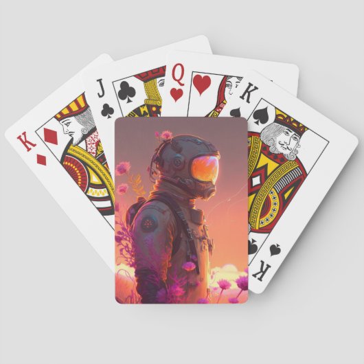 Astronaut World Discovery Schilderij Menselijk Uni Pokerkaarten (Achterkant)