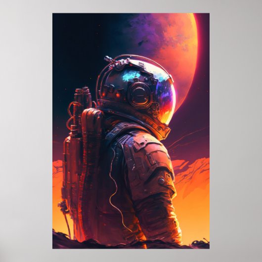 Astronaut World Discovery Schilderij Menselijk Uni Poster (Voorkant)
