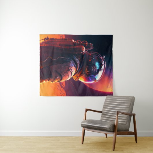 Astronaut World Discovery Schilderij Menselijk Uni Wandkleed (In Situ (horizontaal))