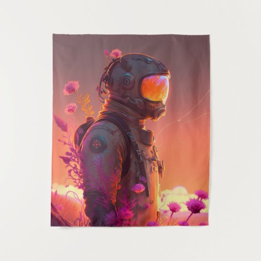 Astronaut World Discovery Schilderij Menselijk Uni Wandkleed (Voorkant)