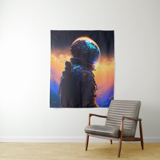 Astronaut World Discovery Schilderij Menselijk Uni Wandkleed (In situ)