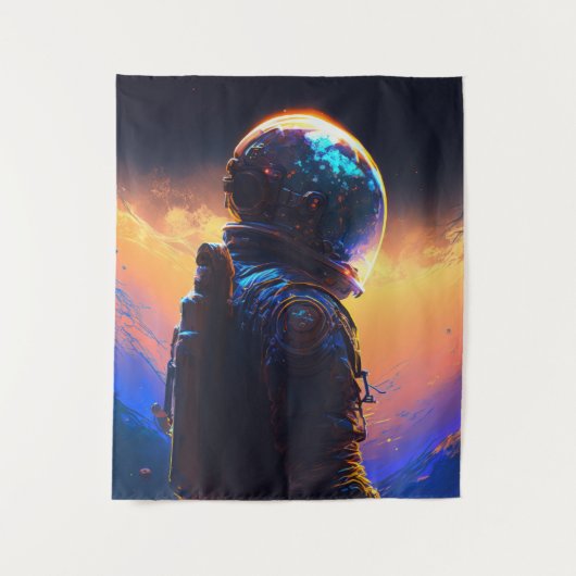 Astronaut World Discovery Schilderij Menselijk Uni Wandkleed (Voorkant)