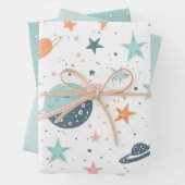 Astronaut Wrapping Paper Flat Sheet Set of 3 (In situ)