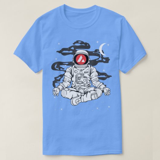 Astronaut Yoga Avalanche AVAX Coin To The Moon Cry T-shirt (Design voorkant)