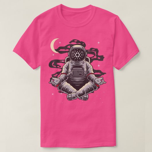 Astronaut Yoga Cardano ADA-munt in de motorcrypto T-shirt (Design voorkant)