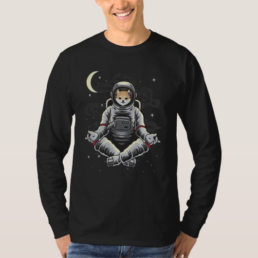 Astronaut Yoga Dogelon Mars Elon Coin to the Moon T-shirt (Voorkant)