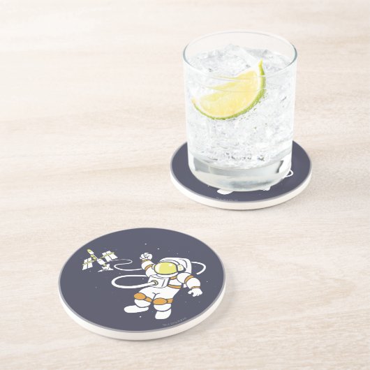 Astronaut Zandsteen Onderzetter (Zijkant)