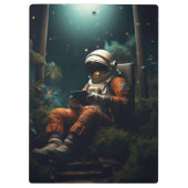 Astronaut zittend op een stoel klembord (Achterkant)