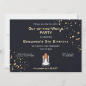 Astronaut Zonnestelsel Kinder Monogram Birthday Kaart (Achterkant)