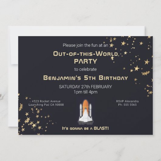 Astronaut Zonnestelsel Kinder Monogram Birthday Kaart (Achterkant)