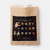 Astronaut Zonnestelsel Monogram Tekst Glitter Cool Bedankzakje (Voorkant)