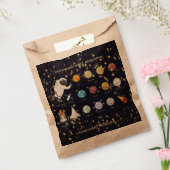 Astronaut Zonnestelsel Monogram Tekst Glitter Cool Bedankzakje (Gezegeld)