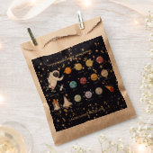 Astronaut Zonnestelsel Monogram Tekst Glitter Cool Bedankzakje (Geknipt)