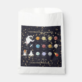 Astronaut Zonnestelsel Monogram Tekst Glitter Cool Bedankzakje