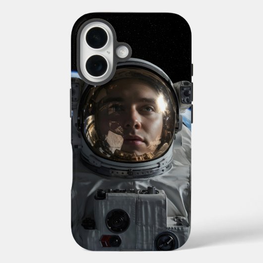 Astronaut zweeft in de ruimte met de aarde zichtba Case-Mate iPhone case (Achterkant)