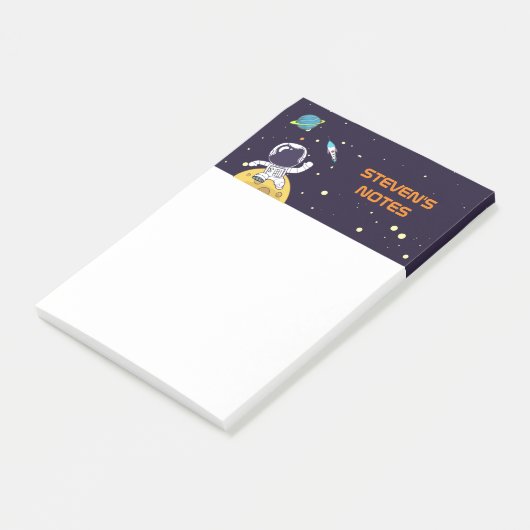 Astronaut zweeft in de ruimte post-it® notes (Schuin)