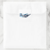 Astronaut Zwemt Vierkante Sticker (Tas)
