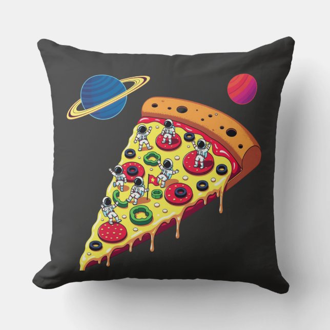 Astronautas montando una pizza en el espacio kussen (Voorkant)