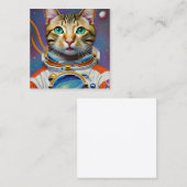 Astronautat in de ruimte vierkante visitekaartje (Voorkant / Achterkant)