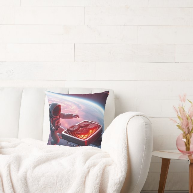 Astronauten bakken kip in de ruimte - grappig en u kussen (Bank)