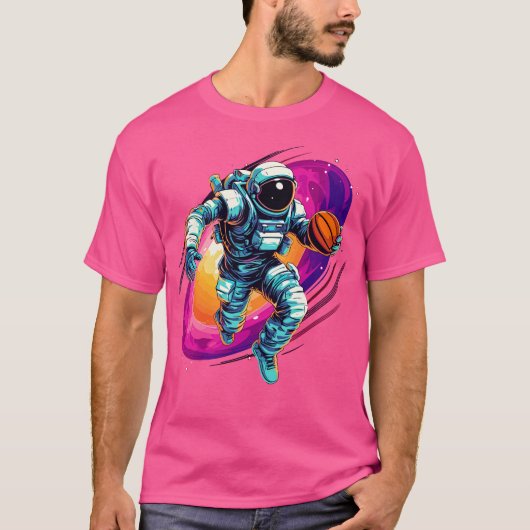 Astronauten die basketbal spelen in ruimte 1 t-shirt (Voorkant)