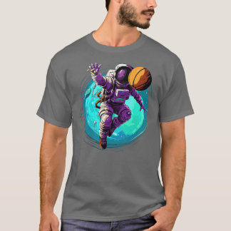 Astronauten die basketbal spelen t-shirt