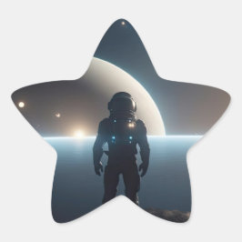 Astronauten die in het heelal zweven ster sticker