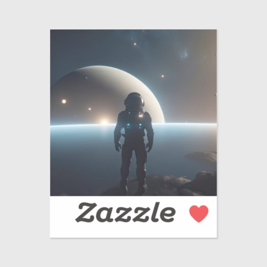 Astronauten die in het heelal zweven sticker (Vel)