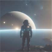 Astronauten die in het heelal zweven sticker (Voorkant)