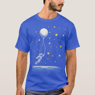 Astronauten die met ballonnen vliegen t-shirt