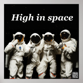 Astronauten die poseren voordat ze naar de ruimte  poster