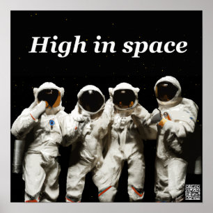 Astronauten die poseren voordat ze naar de ruimte  poster