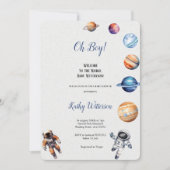 ASTRONAUTEN EN PLANETEN BABYSHOWER UITNODIGING (Voorkant)
