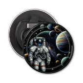 astronauten en planeten button flesopener (Voorkant)