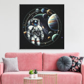  astronauten en planeten canvas afdruk (Insitu (Woonkamer))