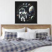 astronauten en planeten canvas afdruk (Insitu (Slaapkamer))