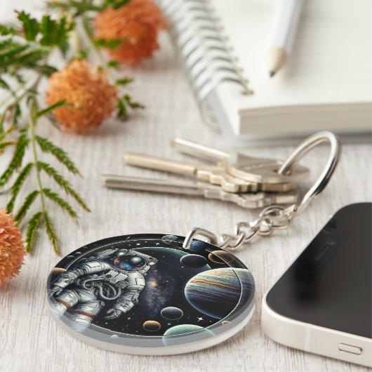astronauten en planeten sleutelhanger (Voorkant Rechts)