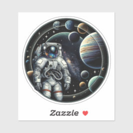  astronauten en planeten sticker