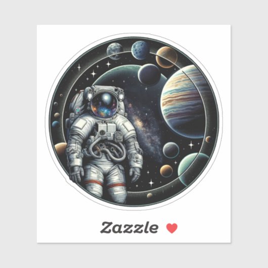  astronauten en planeten sticker (Vel)