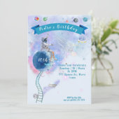 Astronauten en ruimtevaart in de waterverf kaart (Staand voorkant)