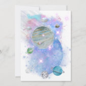 Astronauten en ruimtevaart in de waterverf kaart (Achterkant)