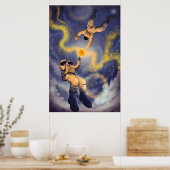 Astronauten en Sterrenstof Poster  (Keuken)
