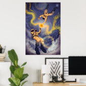 Astronauten en Sterrenstof Poster  (Thuiskantoor)