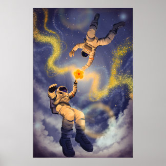 Astronauten en Sterrenstof Poster