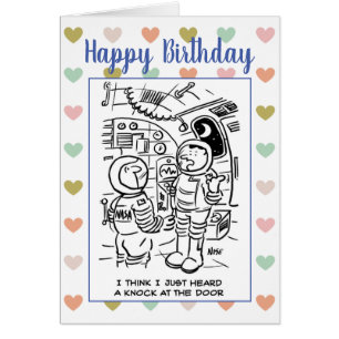 astronauten in de ruimte denken dat er een Cartoon