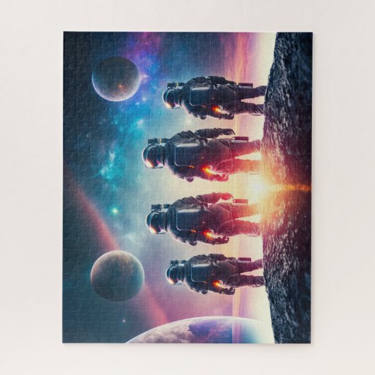 astronauten in de ruimte legpuzzel (Verticaal)