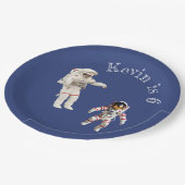 Astronauten in de ruimte Monogram Naam Papieren Bordje (Gekanteld)