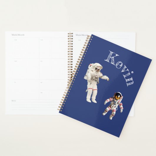 Astronauten in de ruimte Monogram Naam Planner (Display)